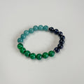 Handmade Aquamarine, Malachite & Blue Sandstone Crystal Bracelet