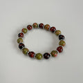 Handmade Unakite & Golden Swan Stone Crystal Bracelet